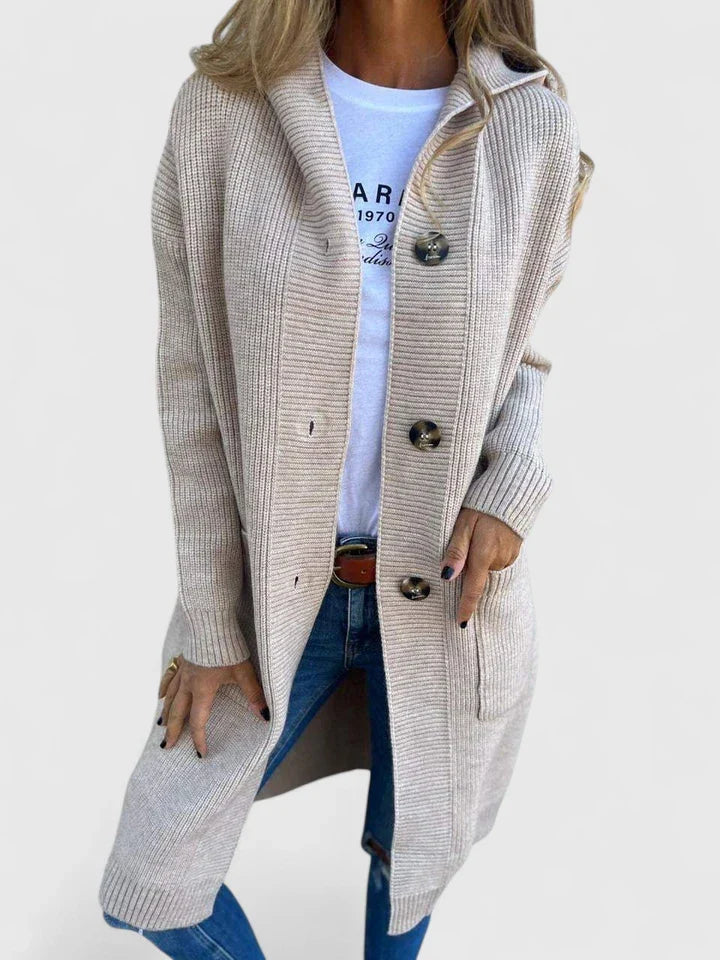 Elizabeth | Elegant Hooded Longline Cardigan - Picela