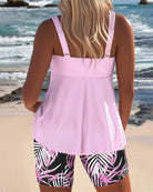 Elizabeth | Elegant Ribbed Tropical Tankini - Picela