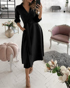 Elizabeth | Flattering Belted Midi Dress - Picela