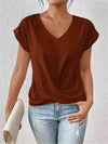 Elizabeth | Flattering Twist-Front V-Neck Top - Picela