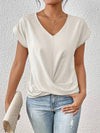 Elizabeth | Flattering Twist-Front V-Neck Top - Picela