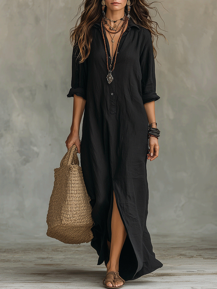 Emily | Effortless Collared Maxi Dress - Picela