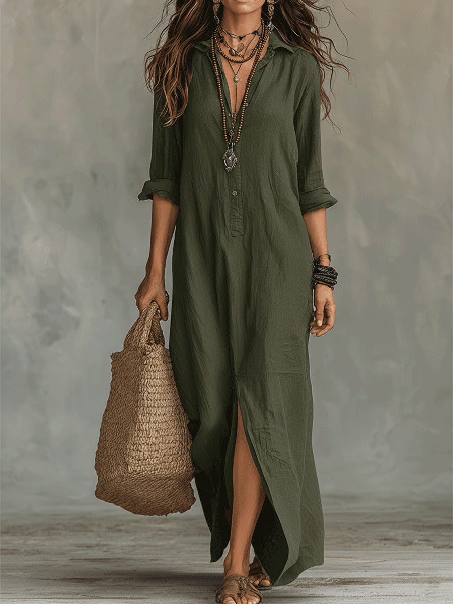 Emily | Effortless Collared Maxi Dress - Picela