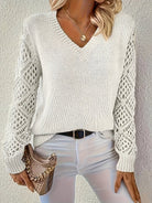 Emily | Elegant Crochet Sleeve Sweater - Picela