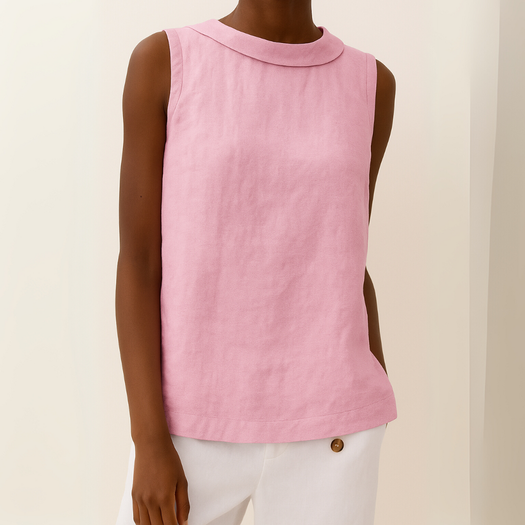 Emily | Elegant Linen Sleeveless Blouse - Picela