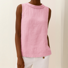 Emily | Elegant Linen Sleeveless Blouse - Picela
