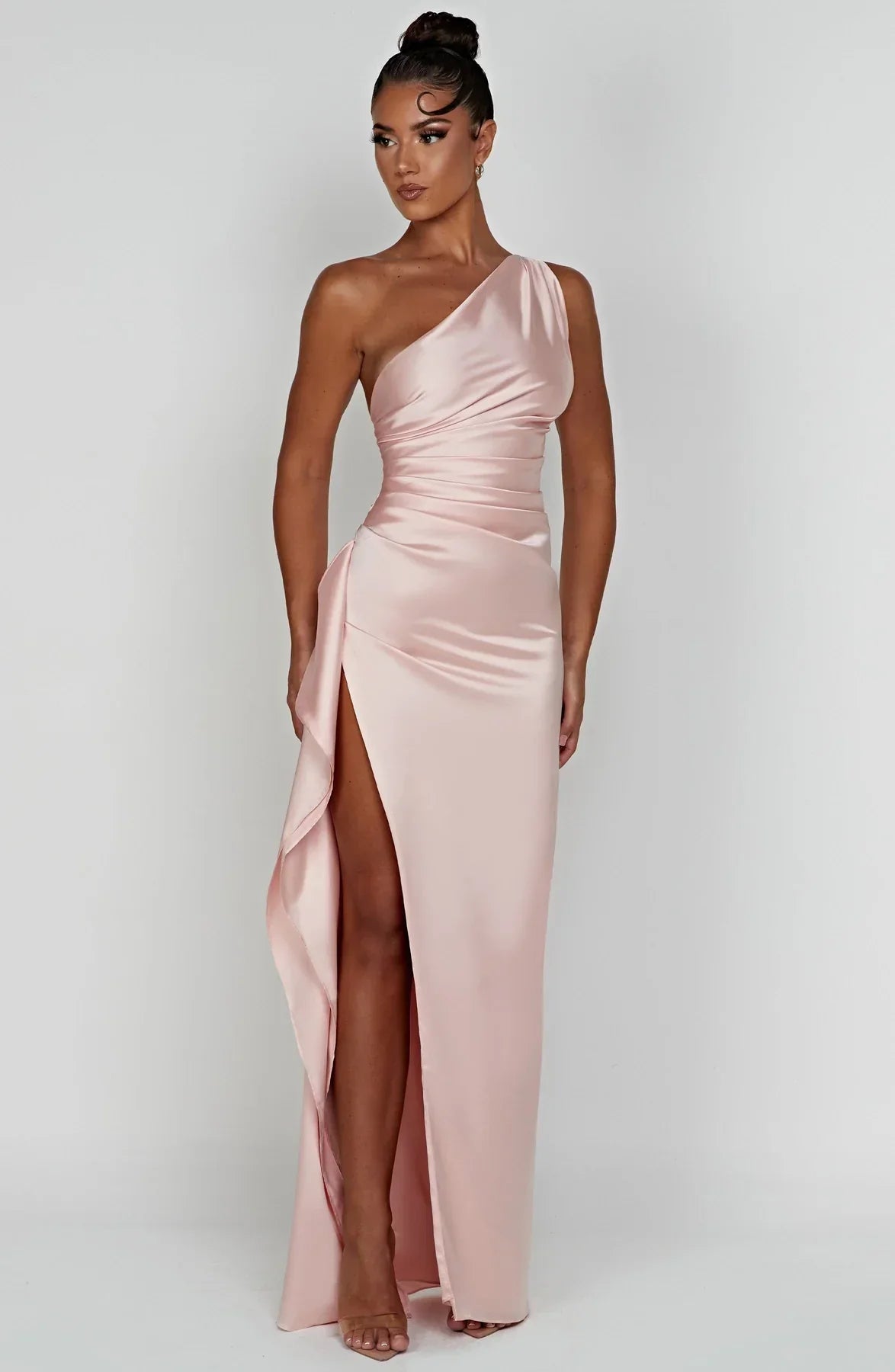 Emily | Elegant Satin One-Shoulder Dress - Picela