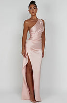 Emily | Elegant Satin One-Shoulder Dress - Picela