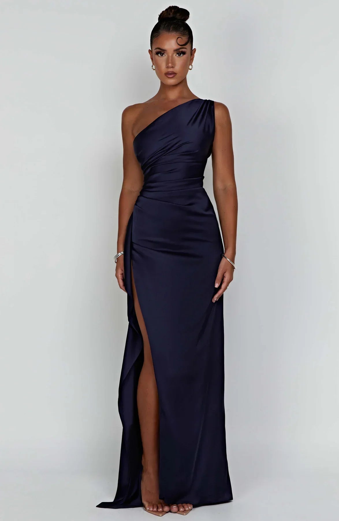 Emily | Elegant Satin One-Shoulder Dress - Picela