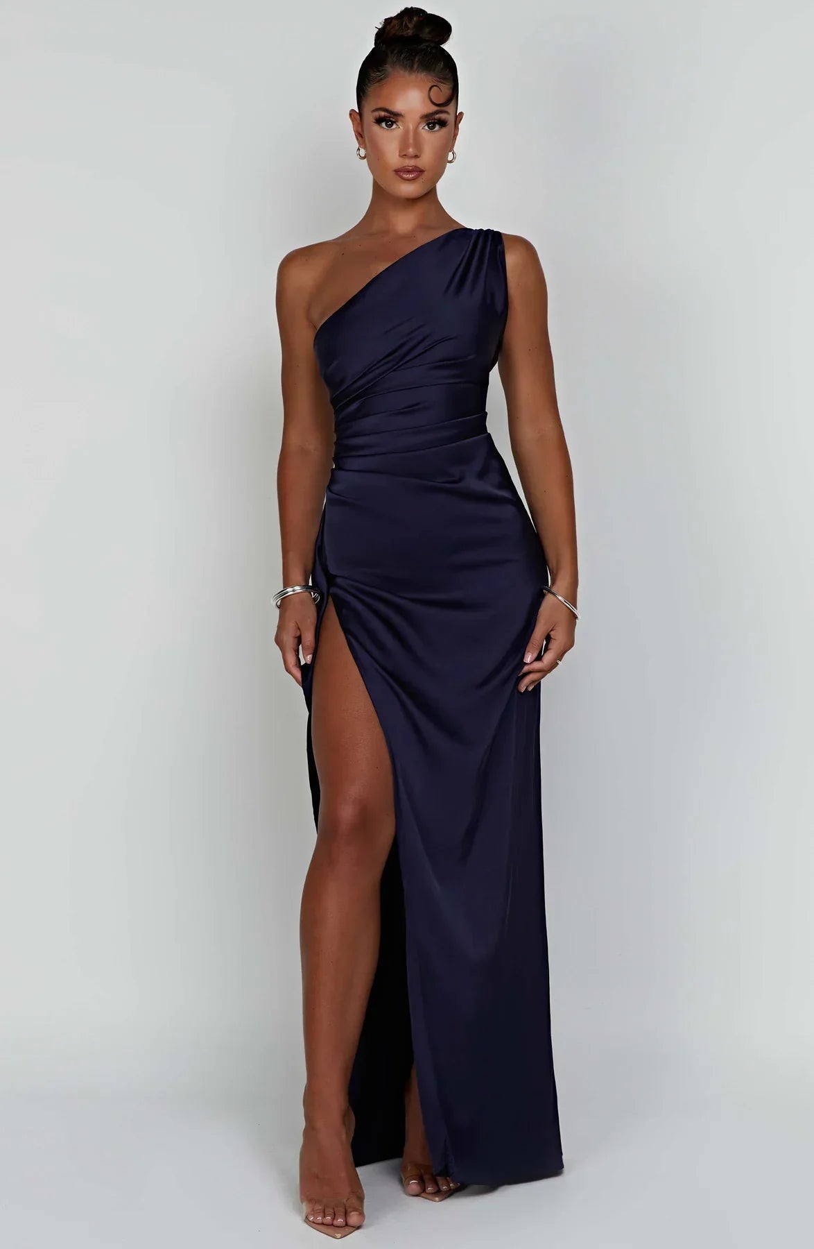 Emily | Elegant Satin One-Shoulder Dress - Picela