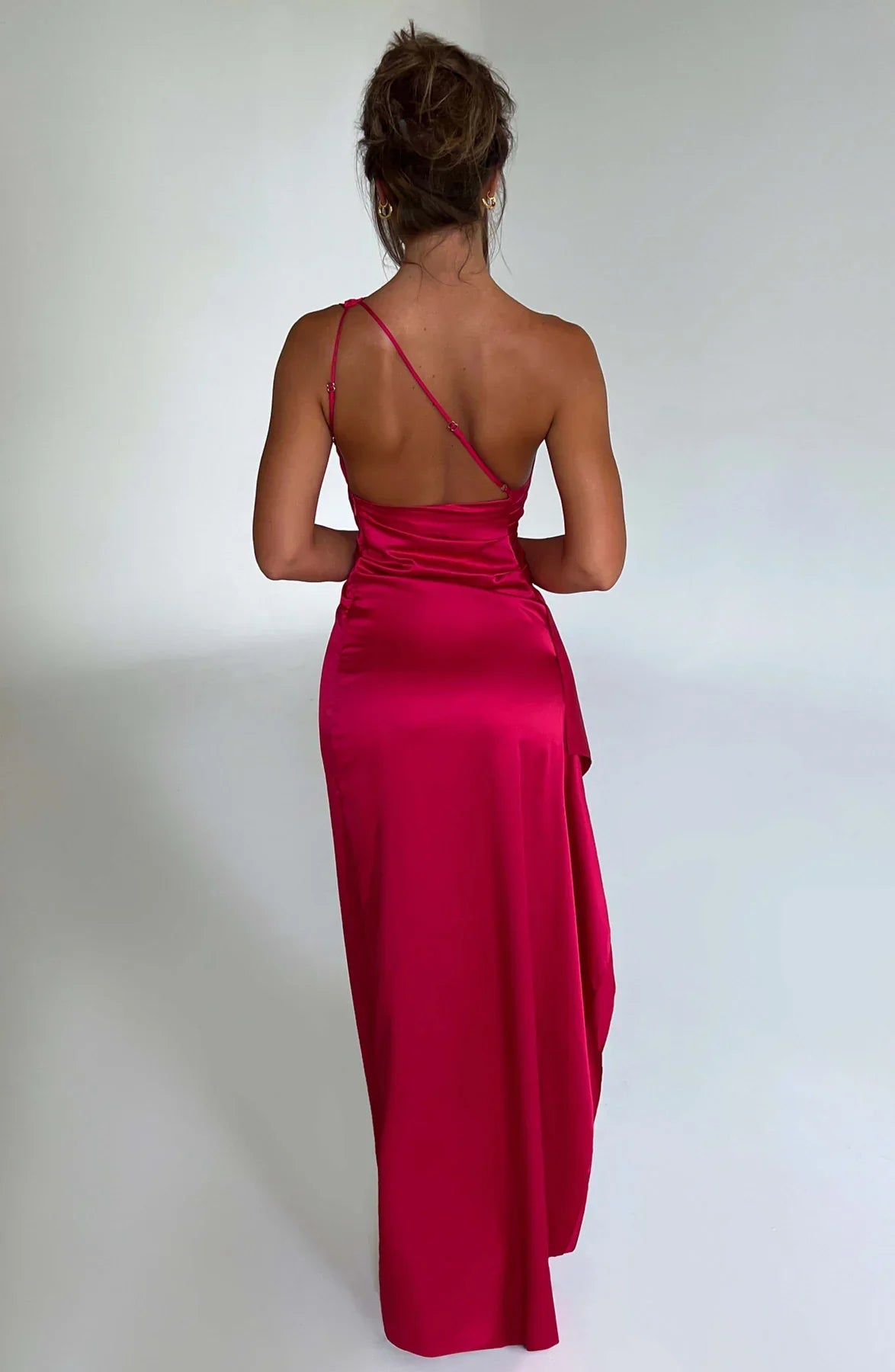 Emily | Elegant Satin One-Shoulder Dress - Picela