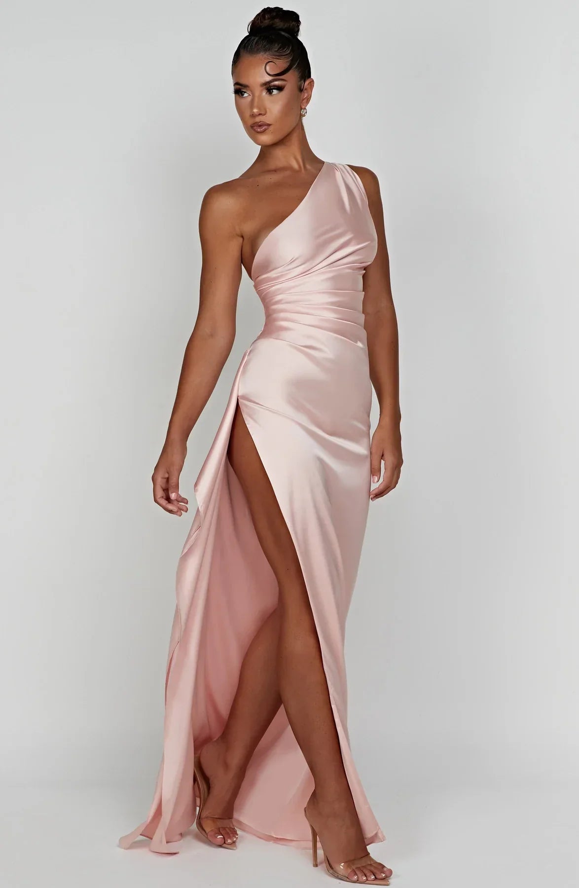 Emily | Elegant Satin One-Shoulder Dress - Picela