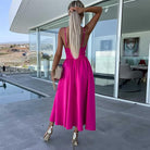 Emily | Flattering Slit Midi Dress - Picela