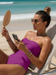 Elegant Ruched Strapless Swimsuit for Women