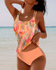 Boho Floral Double-Strap Swimsuit for Women