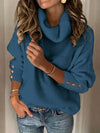 Rachel | Elegant Cowl-Neck Button Sweater