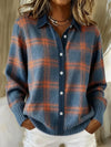 Nicole | Elegant Plaid Collared Cardigan