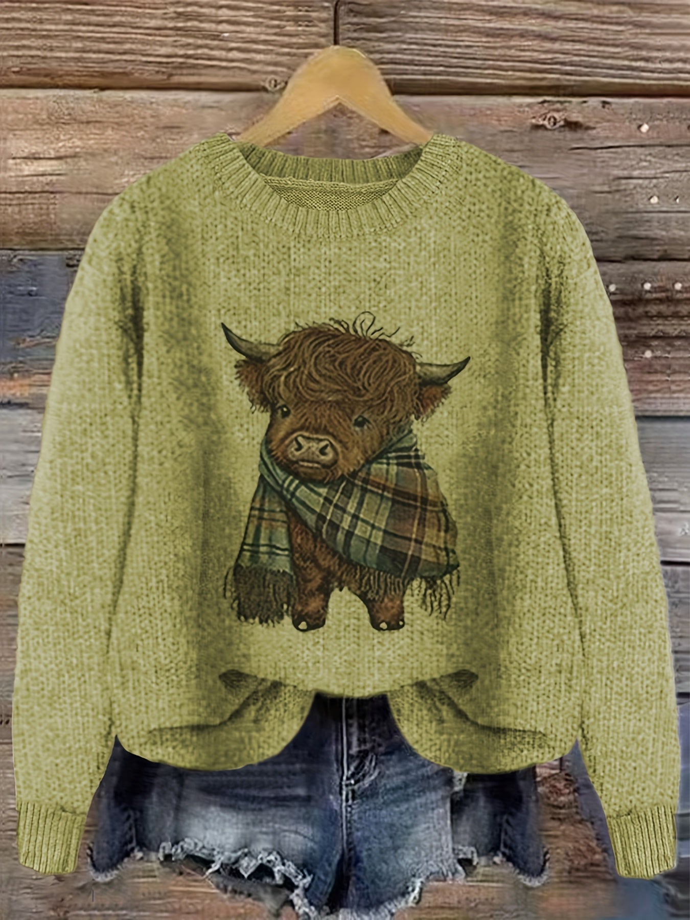 Gretchen | Stylish Highland Cow Sweater - Picela