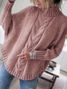 Gwendolyn | Elegant Cable-Knit Poncho Sweater - Picela