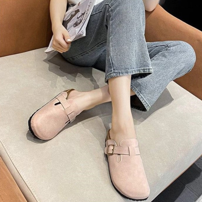 Heather | Comfortable Suede Buckle Sandals - Picela