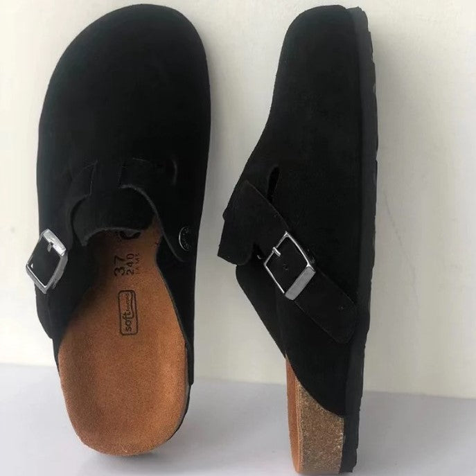 Heather | Comfortable Suede Buckle Sandals - Picela