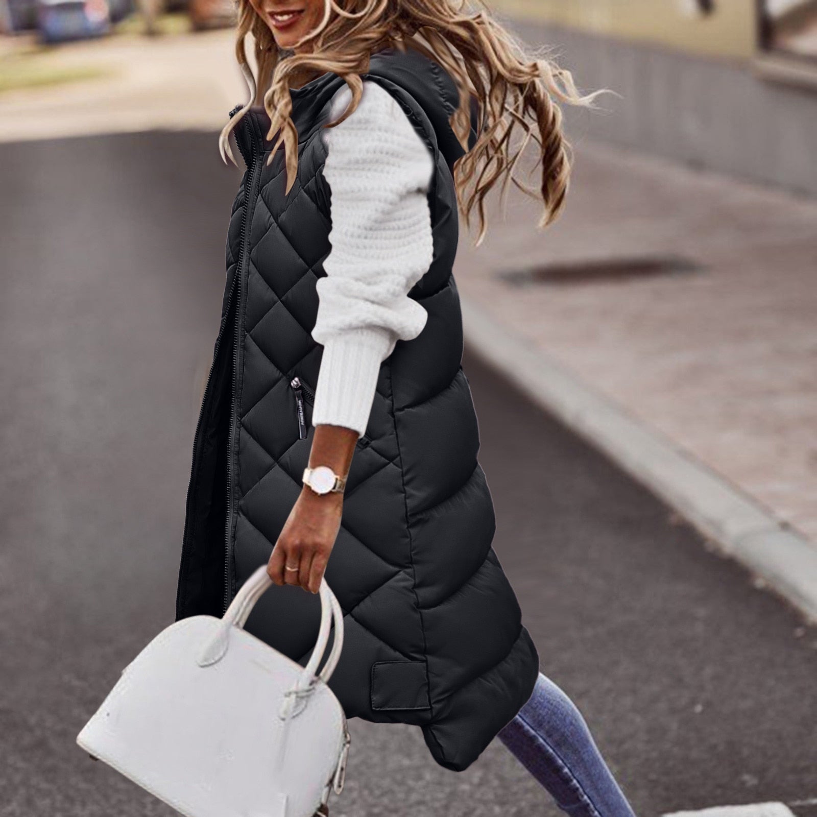 Heather | Cozy Longline Quilted Vest - Picela