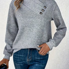 Heather | Elegant Button Asymmetric Sweater - Picela