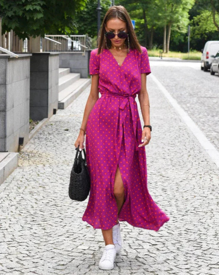 Heather | Elegant Wrap Maxi Dress - Picela