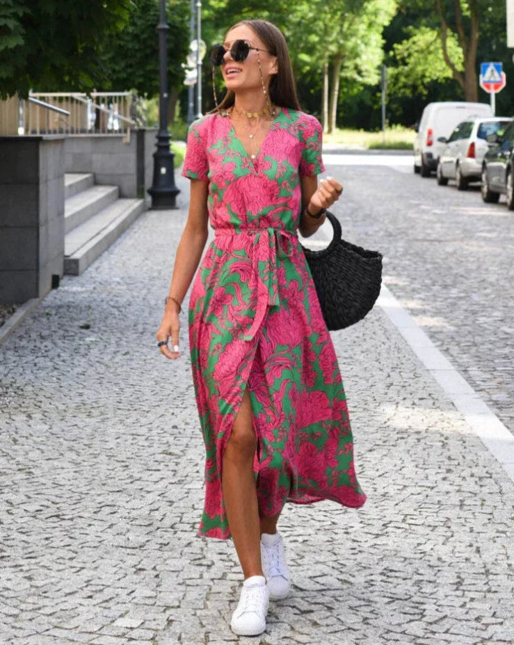 Heather | Elegant Wrap Maxi Dress - Picela