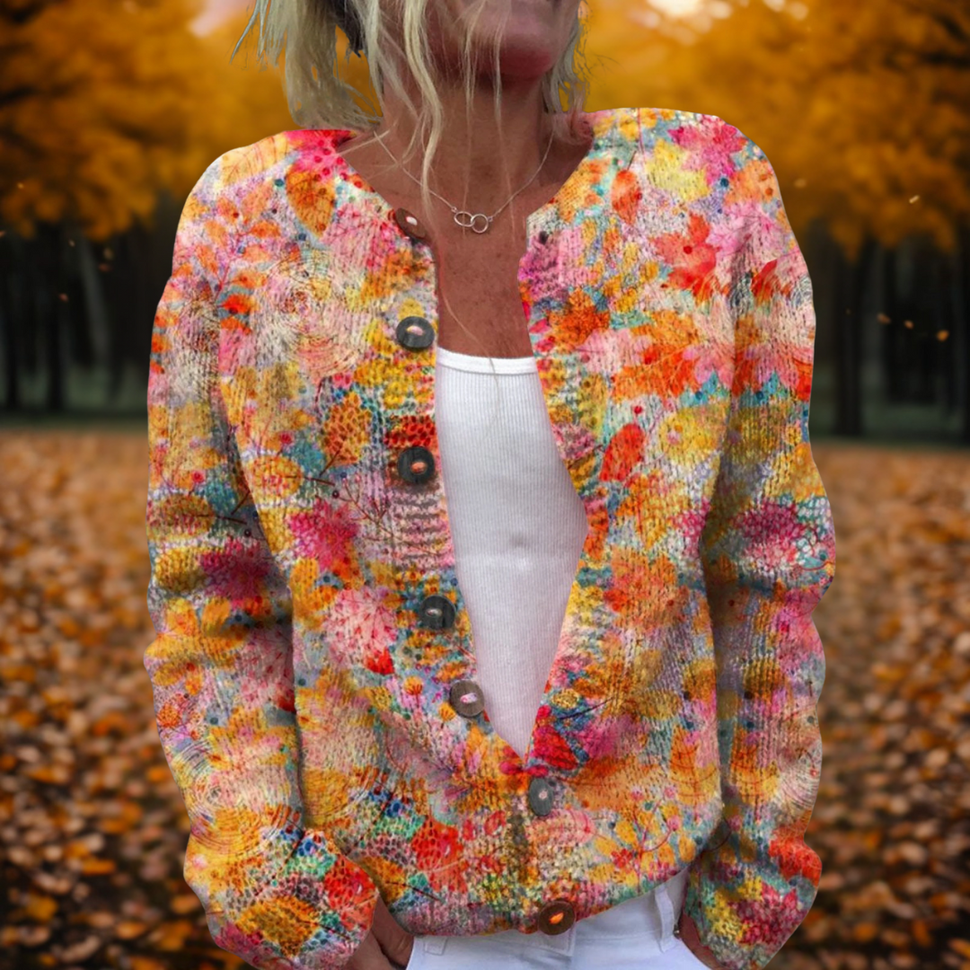 Heather | Vintage Floral Button-Up Cardigan - Picela