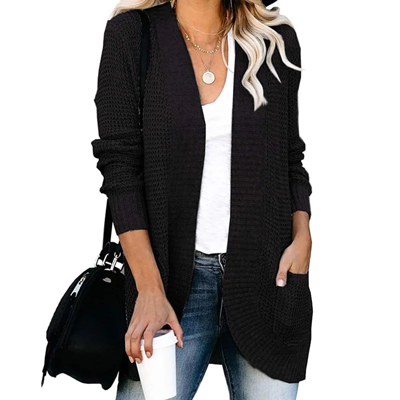 Jennifer | Cozy Waffle Knit Cardigan - Picela