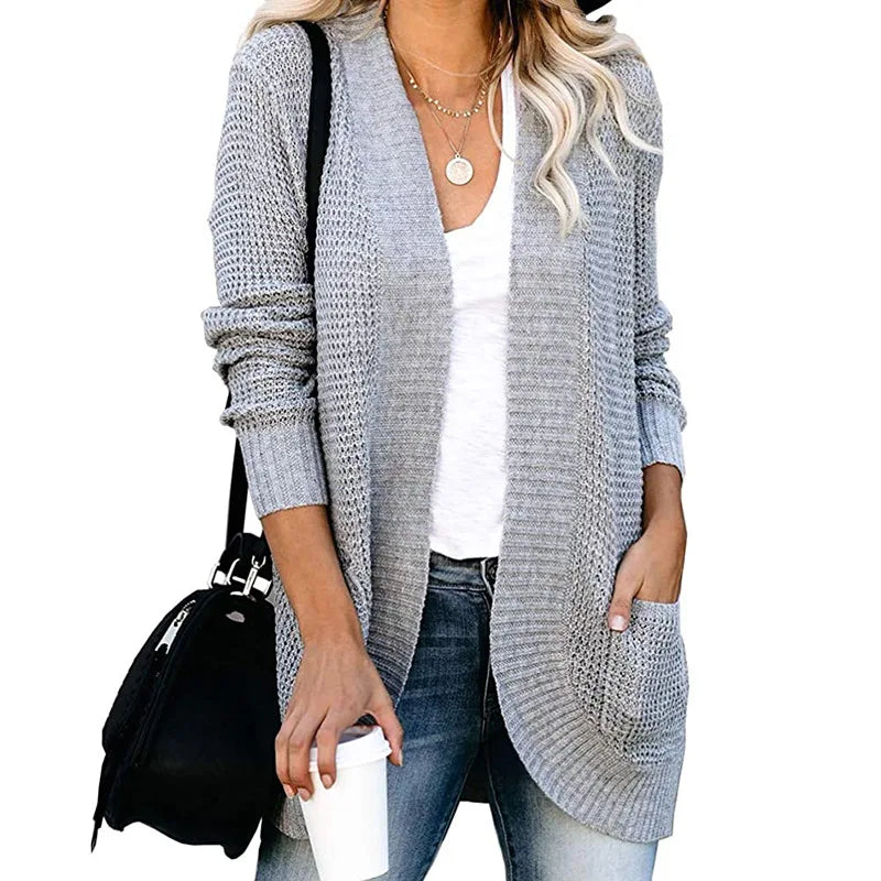 Jennifer | Cozy Waffle Knit Cardigan - Picela
