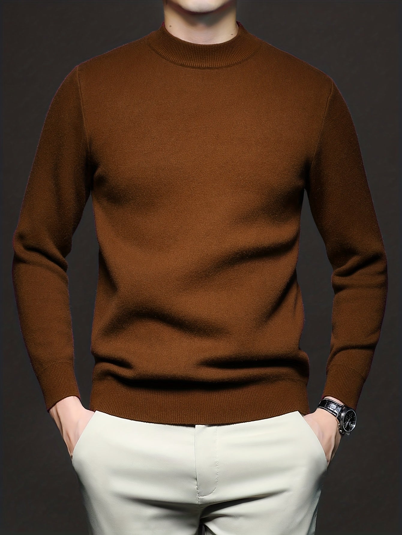 Jennifer | Elegant Mock-Neck Knit Sweater - Picela