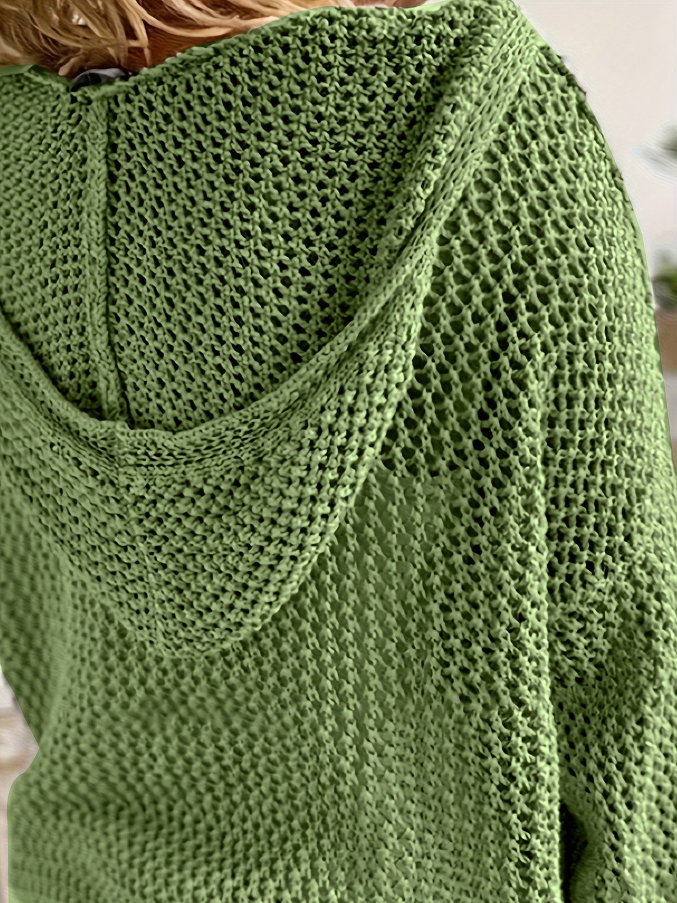 Jennifer | Elegant Open-Knit Hooded Sweater - Picela