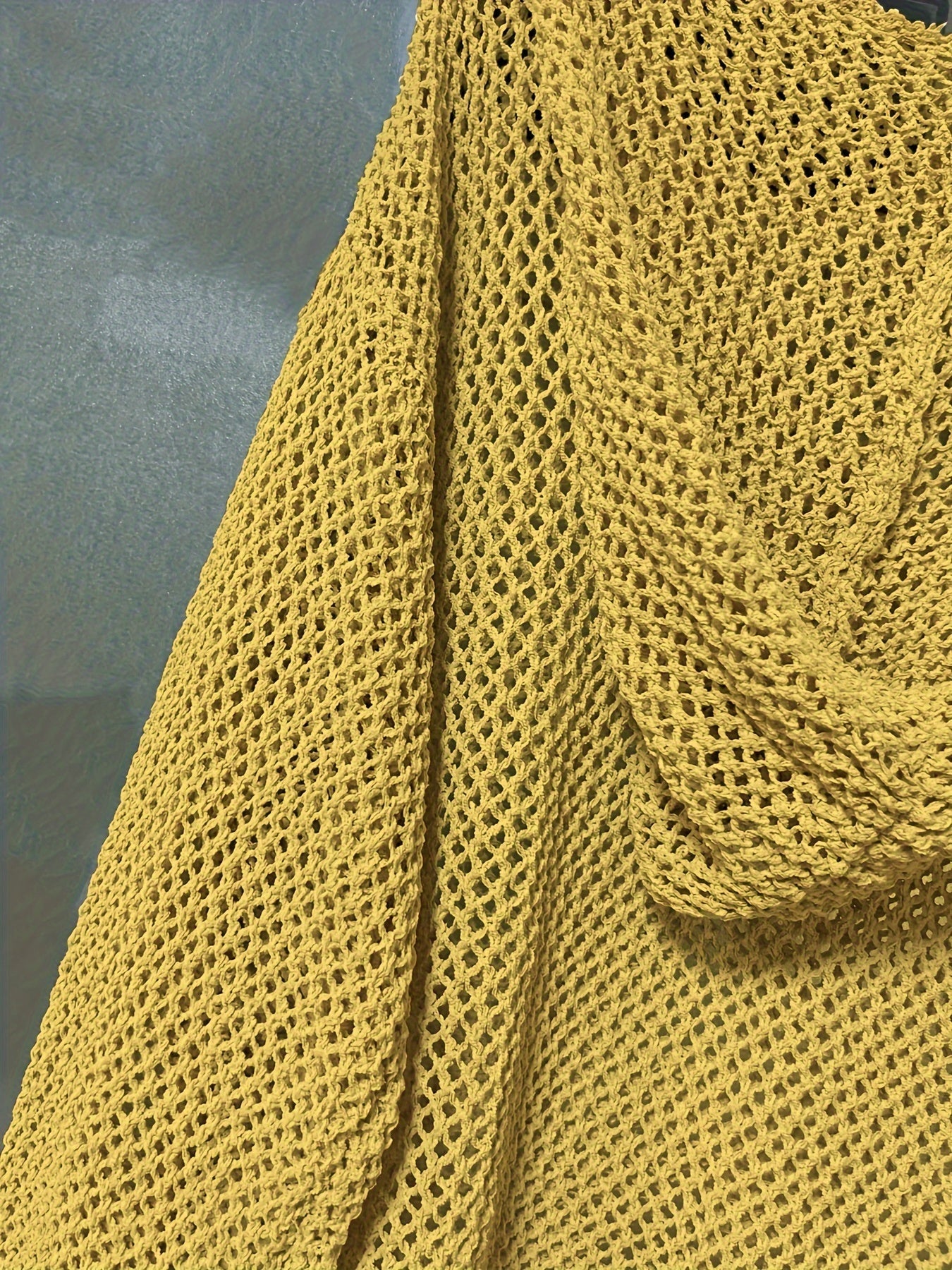 Jennifer | Elegant Open-Knit Hooded Sweater - Picela