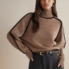 Jennifer | Elegant Turtleneck Contrast-Trim Sweater - Picela