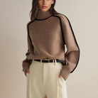 Jennifer | Elegant Turtleneck Contrast-Trim Sweater - Picela