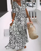 Jennifer | Elegant V-Neck Maxi Dress - Picela