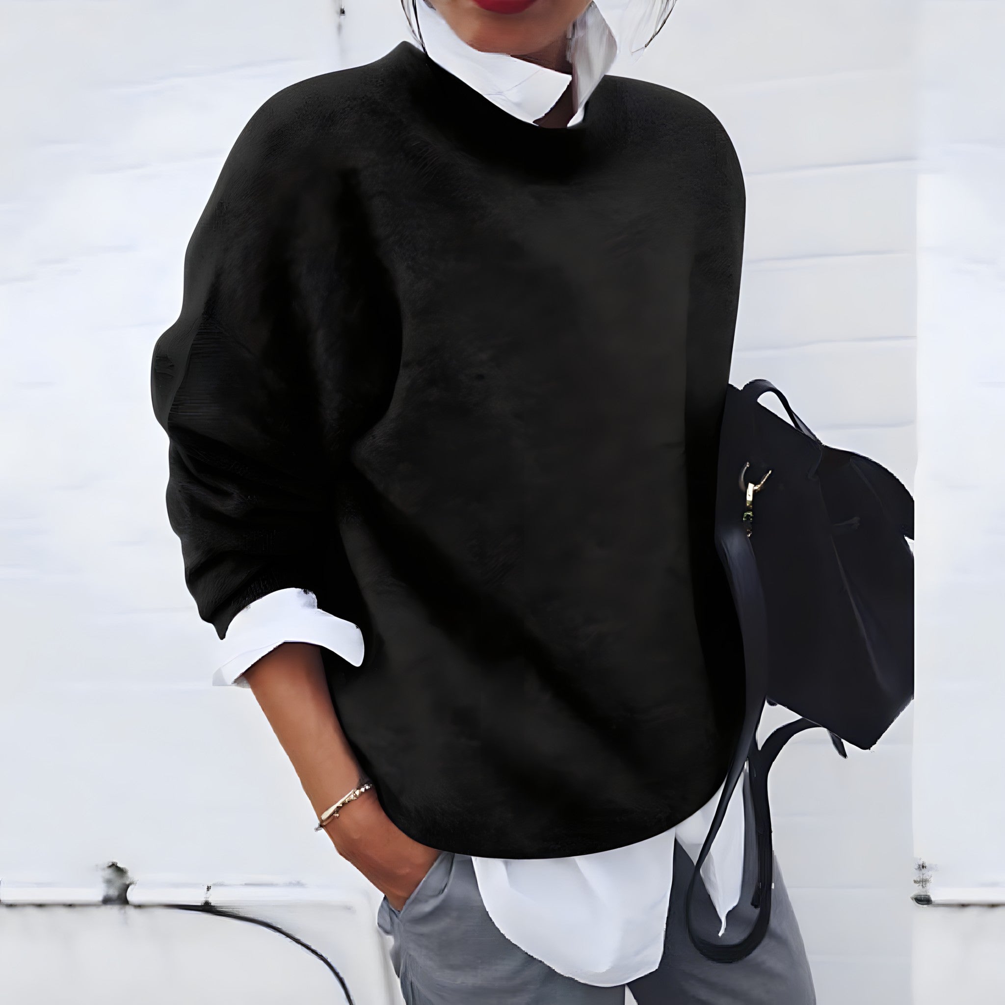 Jessica | Elegant Classic Crewneck Sweater - Picela