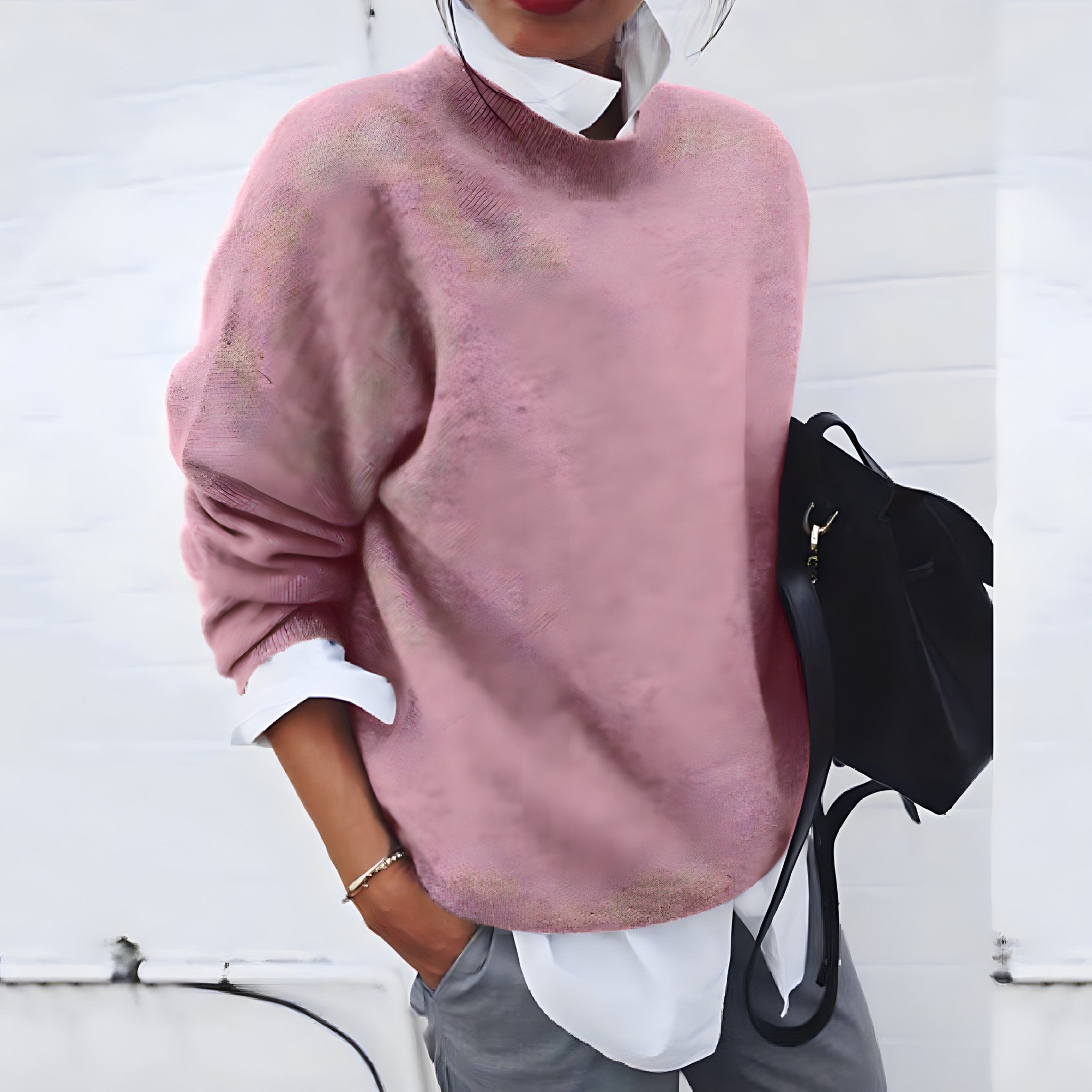 Jessica | Elegant Classic Crewneck Sweater - Picela