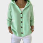 Jessica | Elegant Hooded Button-Front Cardigan - Picela