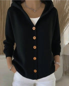 Jessica | Elegant Hooded Button-Front Cardigan - Picela