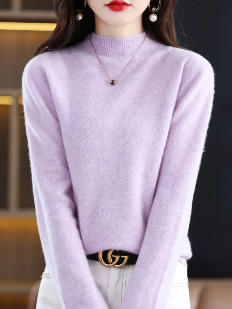 Jessica | Elegant Mock-Neck Fitted Sweater - Picela