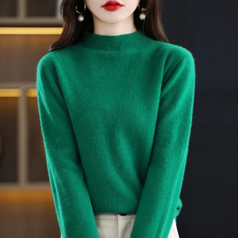 Jessica | Elegant Mock-Neck Fitted Sweater - Picela
