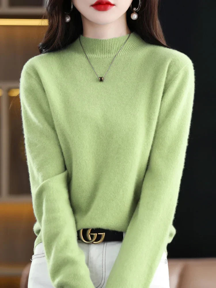 Jessica | Elegant Mock-Neck Fitted Sweater - Picela