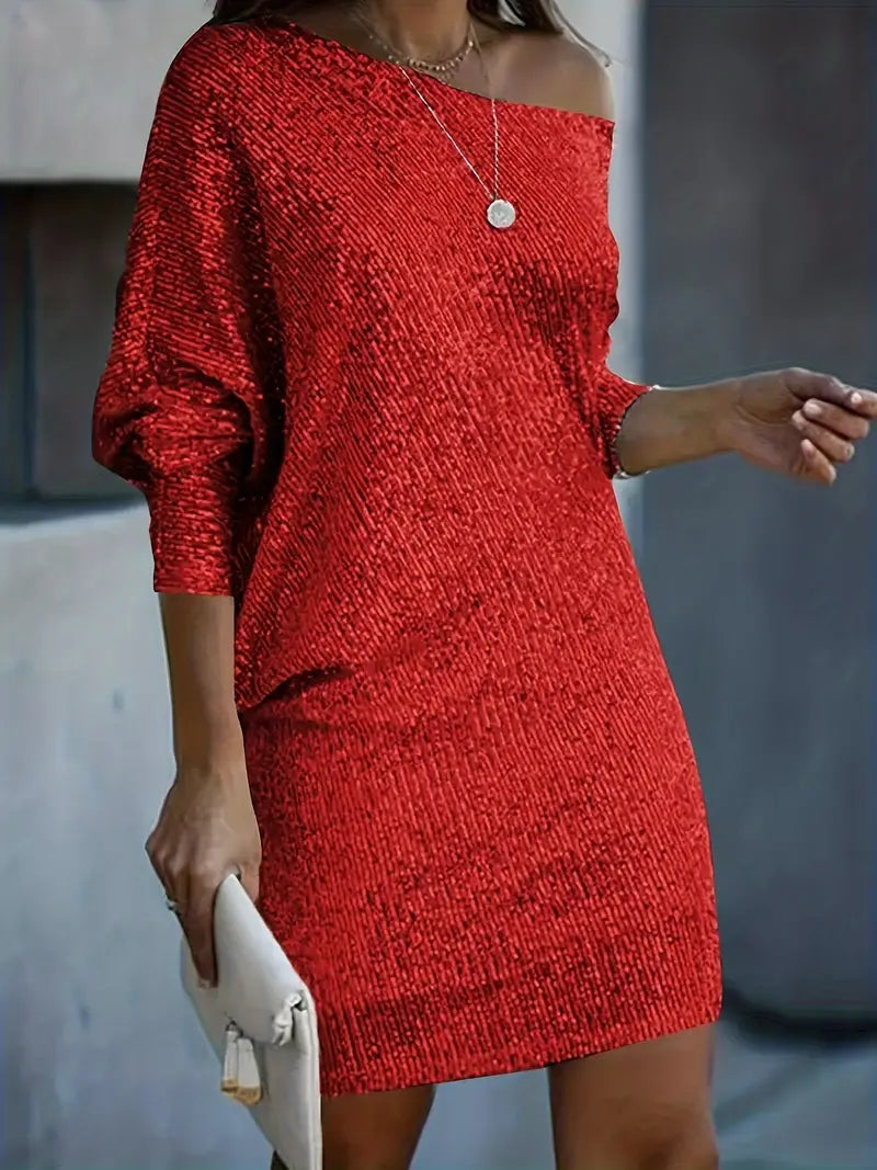 Jessica | Elegant Sequin Off-Shoulder Dress - Picela