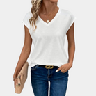 Jessica | Elegant Solid V-Neck Top - Picela