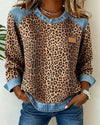 Kelly | Stylish Leopard Denim Sweater - Picela