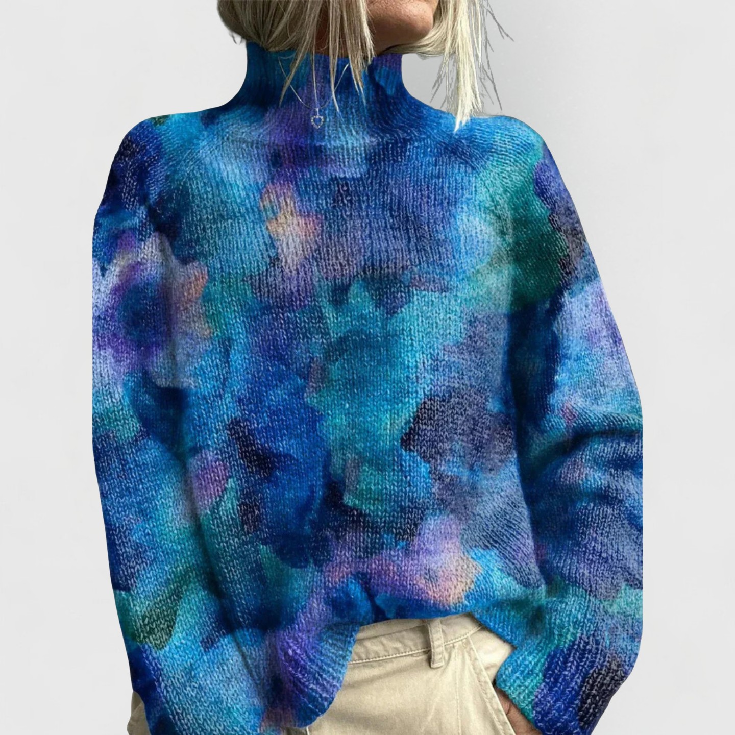 Kelly | Vintage Floral Turtleneck Sweater - Picela