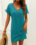 Kimberly | Effortless Button-Front Knit Dress - Picela